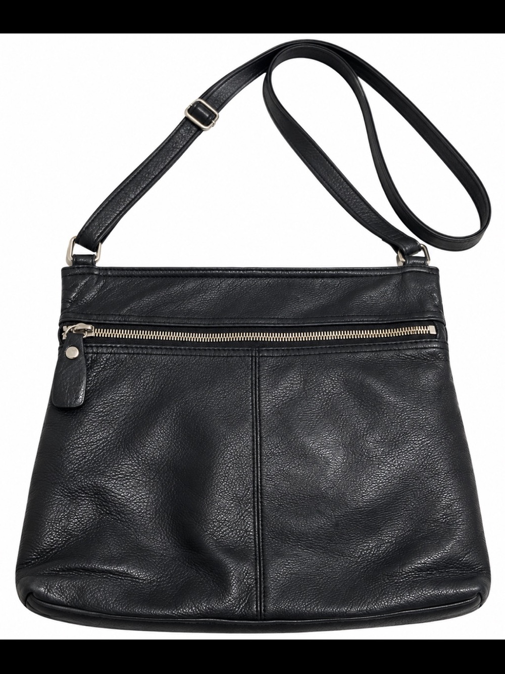 Margot Genuine Leather Black Crossbody Shoulder Bag Adjustable Strap